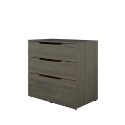 Arobas 47.75 in. W Rectangular Bark Grey Laminate 1-Drawer Writing Desk with 3 Drawer File Cabinet Bark Grey by Nexera -Nexera Sales Store bark grey laminate nexera computer desks 403028 c3 1000