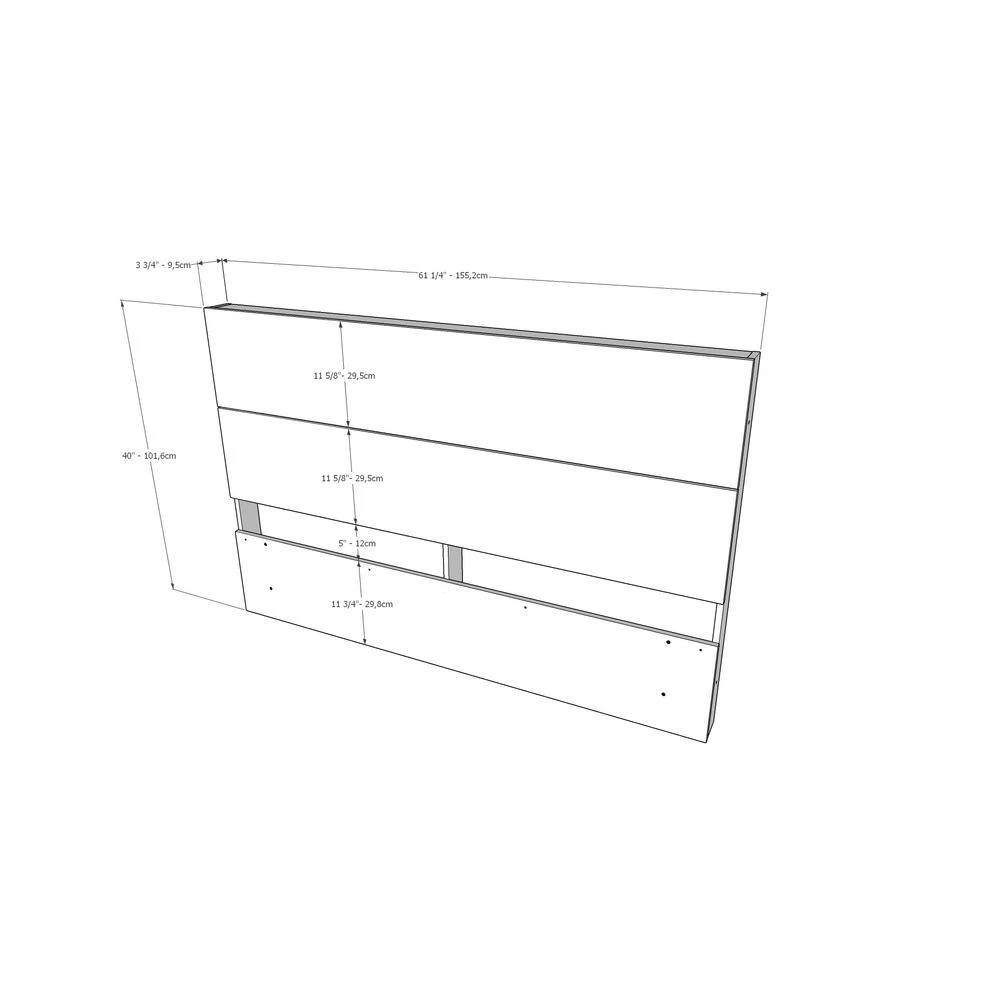 Milton 81.75 in. W Bark Grey Laminate & White Melamine Queen Size Wood Frame Platform Bed with 3 Drawers and Headboard by Nexera 7 Milton 81.75 in. W Bark Grey Laminate & White Melamine Queen Size Wood Frame Platform Bed with 3 Drawers and Headboard by Nexera - Image 5
