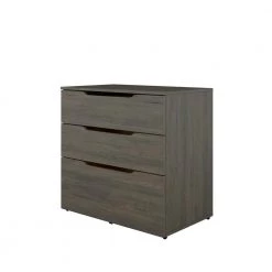 Arobas Bark Grey Decorative Lateral File Cabinet with 3-Drawers by Nexera