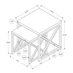 2 Piece Square Nesting Accent Table Set, Black and Chrome by Monarch Specialties -Nexera Sales Store black and chrome monarch specialties end side tables vm 3352 c3 1000