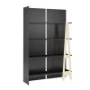 Atypik 60 in.Black and Plywood Wood 4-Shelf Etagere Bookcase with Avant-garde detail by Nexera 1 Atypik 60 in.Black and Plywood Wood 4-Shelf Etagere Bookcase with Avant-garde detail by Nexera -Nexera Sales Store black and plywood nexera bookcases bookshelves 608506 64 1000