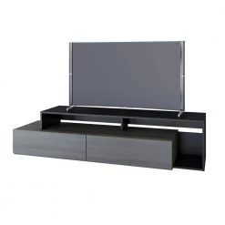 Damask Bark Grey & Black 72 inch Entertainment Center by Nexera