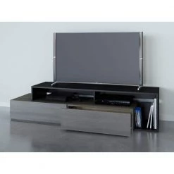 Damask Bark Grey & Black 72 inch Entertainment Center by Nexera -Nexera Sales Store black melamine and bark grey laminate finish nexera tv stands 112045 77 1000