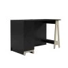 Atypik 47.25 in. W Rectangular Black Melamine, Black Matte Lacquer and Plywood 2-Drawer Writing Desk with Bookcase by Nexera -Nexera Sales Store black melamine black matte lacquer plywood nexera computer desks 403037 64 1000