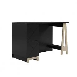 Atypik 47.25 in. W Rectangular Black Melamine/Lacquer and Plywood Writing Desk by Nexera