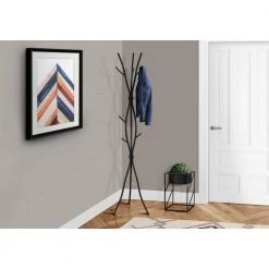 Black 8-Hook Coat Rack by Monarch Specialties -Nexera Sales Store black monarch specialties coat racks i 2062 31 1000