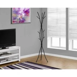 Black 8-Hook Coat Rack by Monarch Specialties