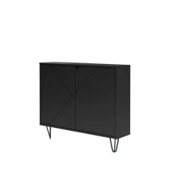 Slim Black Accent Cabinet with 2-Doors by Nexera