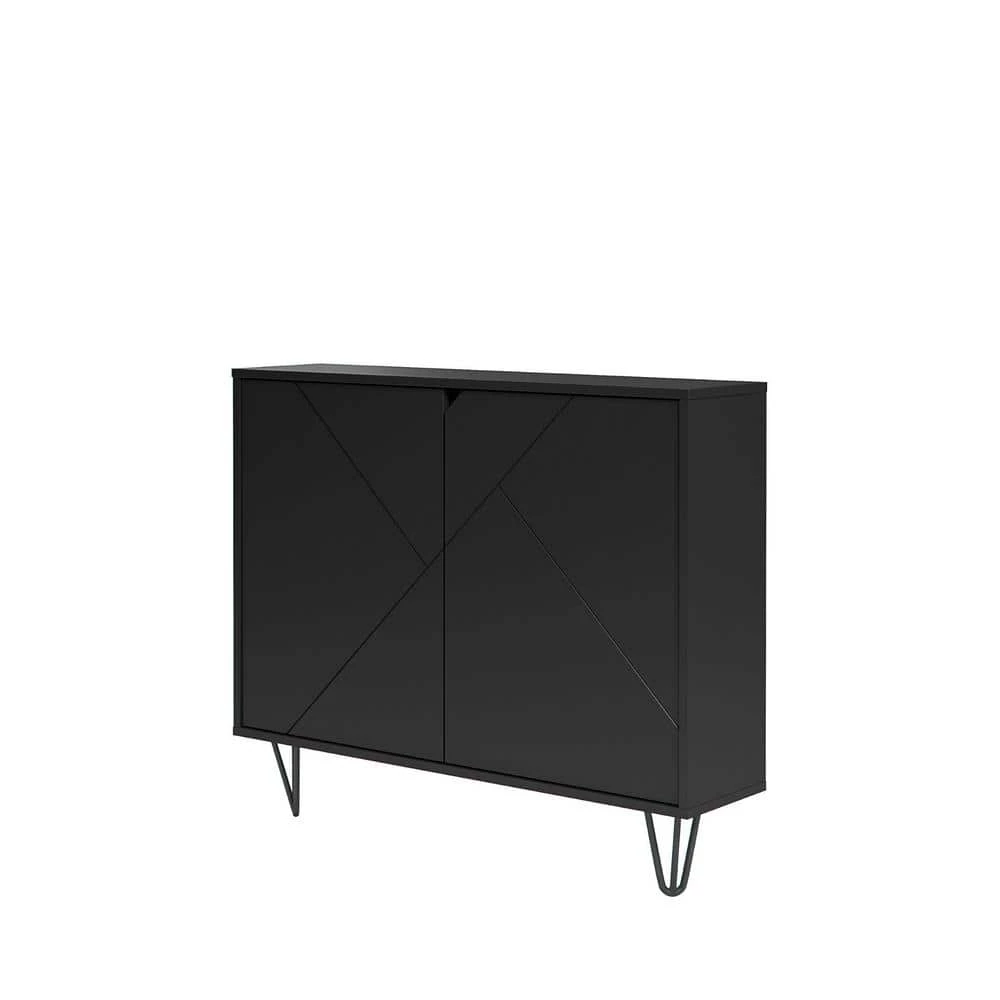 Slim Black Accent Cabinet with 2-Doors by Nexera 2 Slim Black Accent Cabinet with 2-Doors by Nexera