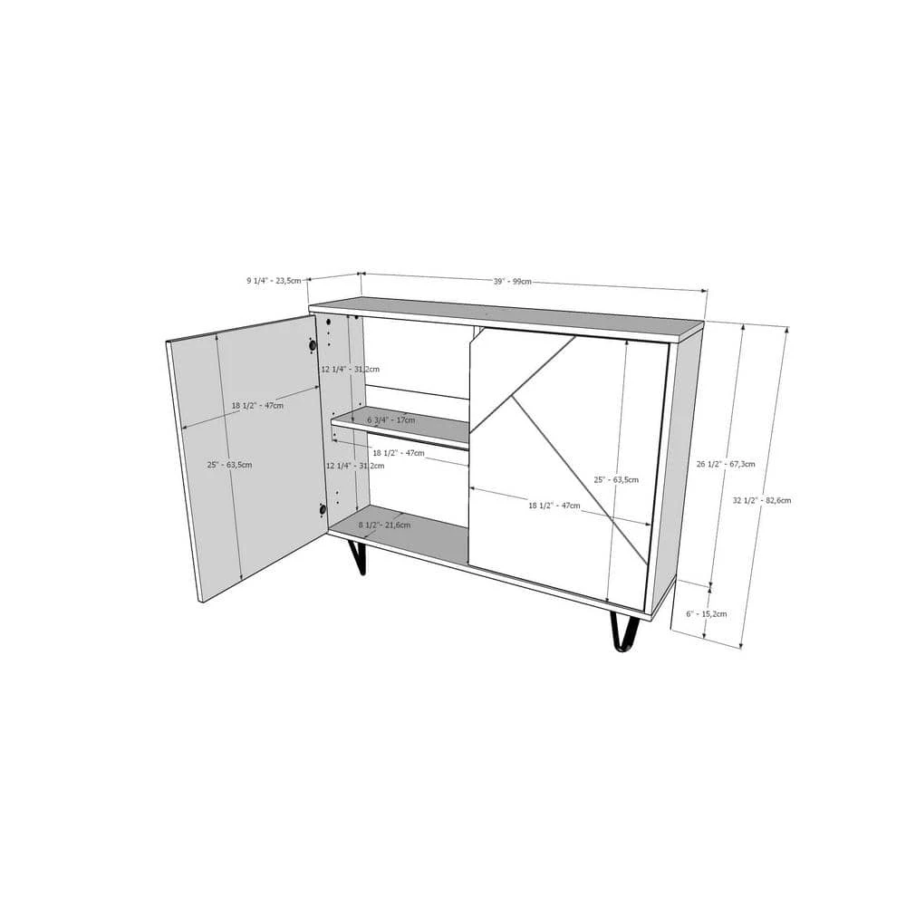 Slim Black Accent Cabinet with 2-Doors by Nexera 5 Slim Black Accent Cabinet with 2-Doors by Nexera - Image 4