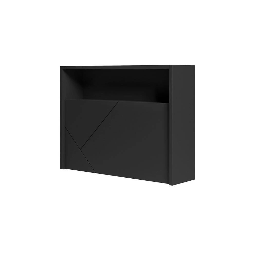 Slim 27 in. Rectangular Black Wood Secretary Desk with Drop Down Work Surface by Nexera 6 Slim 27 in. Rectangular Black Wood Secretary Desk with Drop Down Work Surface by Nexera - Image 4