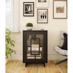 Paragon Black with Rectangular Design Detail Accent Cabinet with 1-Glass Door by Nexera 9 Paragon Black with Rectangular Design Detail Accent Cabinet with 1-Glass Door by Nexera -Nexera Sales Store black with rectangular design detail nexera accent cabinets 131206 31 1000