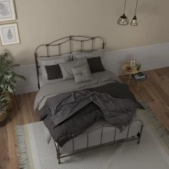 Affinity King Charcoal Metal Spindle Open Face Headboard and Footboard by ELUXURY -Nexera Sales Store blackened taupe eluxury headboards affinitycombokg a0 1000