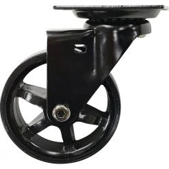 Vintage Series 3 in. Black Rubber Like TPU and Steel Spoke Swivel Plate Caster with 100 lb. Load Rating (4-Pack) by Shepherd