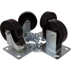 4 in. Black Rubber and Steel Swivel and Rigid Caster Kit with Hardware (4-Piece) by Shepherd -Nexera Sales Store blacks shepherd casters 9010h c3 1000