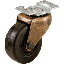 2 in. Black Soft Rubber and Copper Swivel Plate Caster with 80 lb. Load Rating (2-Pack) by Shepherd