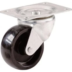 3 in. Black Polypropylene and Steel Swivel Plate Caster with 210 lb. Load Rating by Shepherd