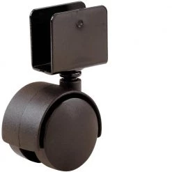 1-5/8 in. Black Plastic and Steel Twin Wheel Swivel U-Bracket Caster with 40 lb. Load Rating (2-Pack) by Shepherd