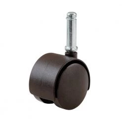 2 in. Black Plastic and Steel Twin Wheel Swivel Friction-Grip Stem Caster with 75 lb. Load Rating by Shepherd