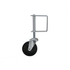 4 in. Black Hard Rubber and Steel Swivel Gate Caster with Adjustable Spring Bracket and 125 lb. Load Rating by Shepherd -Nexera Sales Store blacks shepherd casters 9785 c3 1000