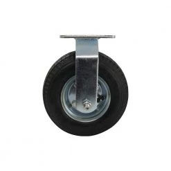 8 in. Black Rubber and Steel Pneumatic Swivel Plate Caster with 220 lb. Load Rating by Shepherd
