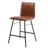 24.2 in. Seat Height Brown Faux Leather Modern Counter Stool with Horizontal Channel Tufting by ELUXURY 1 24.2 in. Seat Height Brown Faux Leather Modern Counter Stool with Horizontal Channel Tufting by ELUXURY -Nexera Sales Store brown faux leather eluxury bar stools hcs004 fl15 ch 64 1000