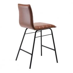 24.2 in. Seat Height Brown Faux Leather Modern Counter Stool with Horizontal Channel Tufting by ELUXURY 14 24.2 in. Seat Height Brown Faux Leather Modern Counter Stool with Horizontal Channel Tufting by ELUXURY -Nexera Sales Store brown faux leather eluxury bar stools hcs004 fl15 ch 66 1000