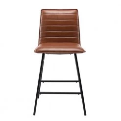 24.2 in. Seat Height Brown Faux Leather Modern Counter Stool with Horizontal Channel Tufting by ELUXURY 15 24.2 in. Seat Height Brown Faux Leather Modern Counter Stool with Horizontal Channel Tufting by ELUXURY -Nexera Sales Store brown faux leather eluxury bar stools hcs004 fl15 ch c3 1000