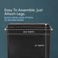 Brown Faux Leather Horizontal Channel Cushion Chair with Metal Arms and Legs by ELUXURY 20 Brown Faux Leather Horizontal Channel Cushion Chair with Metal Arms and Legs by ELUXURY -Nexera Sales Store brown faux leather with black metal legs eluxury accent chairs hac037 fl01 ch 44 1000