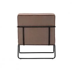 Brown Faux Leather Horizontal Channel Cushion Chair with Metal Arms and Legs by ELUXURY 16 Brown Faux Leather Horizontal Channel Cushion Chair with Metal Arms and Legs by ELUXURY -Nexera Sales Store brown faux leather with black metal legs eluxury accent chairs hac037 fl01 ch 66 1000