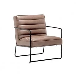 Nexera Sales Store -Nexera Sales Store brown faux leather with black metal legs eluxury accent chairs hac037 fl01 ch e1 1000