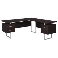 70 in. Cappuccino Contemporary Furniture Computer Desk by Monarch Specialties