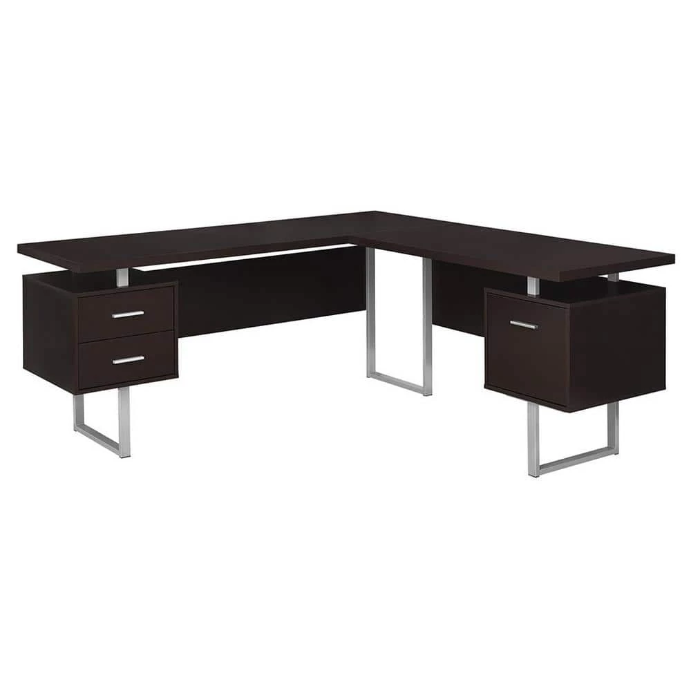 70 in. Cappuccino Contemporary Furniture Computer Desk by Monarch Specialties 4 70 in. Cappuccino Contemporary Furniture Computer Desk by Monarch Specialties - Image 2