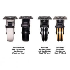 3 in. Beech Wood, Rubber Like TPU and Steel Swivel Plate Caster with Locking Brake and 100 lb. Load Rating (4-Pack) by Shepherd -Nexera Sales Store browns tans shepherd casters 8285e 44 1000