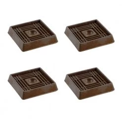 2 in. Brown Square Smooth Rubber Floor Protector Furniture Cups for Carpet & Hard Floors (4-Pack) by Shepherd -Nexera Sales Store browns tans shepherd furniture accessories 89076 c3 1000