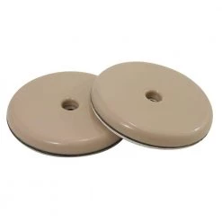 2 in. Beige Plastic Round Self-Adhesive or Screw-On Furniture Glides for Floor Protection (4-Pack) by Shepherd