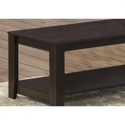 3-Piece 42 in. Cappuccino Large Rectangle Wood Coffee Table Set with Shelf by Monarch Specialties -Nexera Sales Store cappuccino monarch specialties coffee tables hd7990p 4f 1000