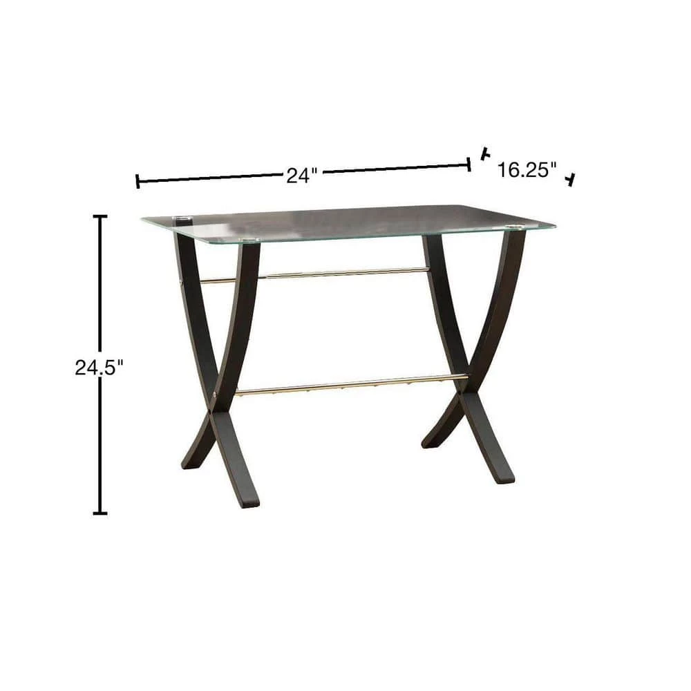 Bentwood Cappuccino Glass Top End Table by Monarch Specialties 4 Bentwood Cappuccino Glass Top End Table by Monarch Specialties - Image 2