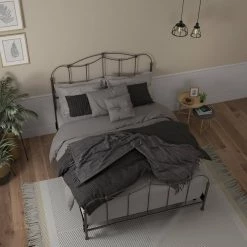 Affinity California King Charcoal Metal Spindle Open Face Headboard by ELUXURY -Nexera Sales Store charcoal eluxury headboards affinityhbdck c3 1000