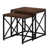 2 Piece Square Nesting Wood Accent Coffee Table Set, Cherry and Black by Monarch Specialties -Nexera Sales Store cherry and black monarch specialties nesting tables vm 3353 64 1000