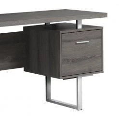 Dark Taupe Rolling 3 Drawer Storage Cabinet and Monarch 60 in. Office Computer Desk by Monarch Specialties -Nexera Sales Store dark taupe monarch specialties accent cabinets vm 7049 vm 7082 4f 1000