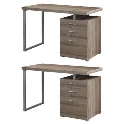 23.75 in. Left/Right Facing Contemporary Office Computer Desk, Taupe (2 Pack) by Monarch Specialties