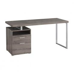 60 in. Dark Taupe with Filing Drawer Contemporary Computer Desk by Monarch Specialties