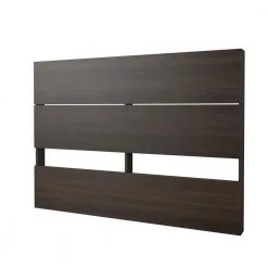 Cadence Full Platform Bed with 3 Storage Drawers and a Headboard White and Ebony by Nexera