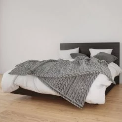 Veloci-T Ebony Queen Size Platform Bed and Plank Effect Headboard by Nexera -Nexera Sales Store ebony nexera platform beds 400906 31 1000