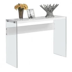 32 in. Glossy White/Clear Standard Rectangle Wood Console Table by Monarch Specialties -Nexera Sales Store glossy white monarch specialties console tables vm 3288 c3 1000