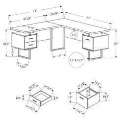 70 in. Contemporary Computer Desk Cappuccino(2 Pack) by Monarch Specialties -Nexera Sales Store gray monarch specialties computer desks 2 x vm 7305 c3 1000