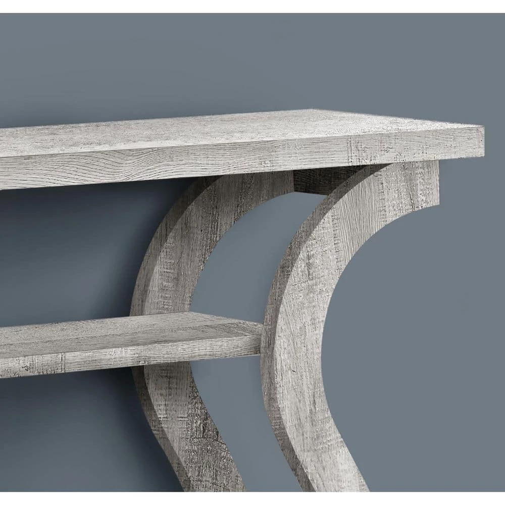 Home Entryway Stylish 47 in. Long Wood Look Accent Table, Gray by Monarch Specialties 4 Home Entryway Stylish 47 in. Long Wood Look Accent Table, Gray by Monarch Specialties - Image 2