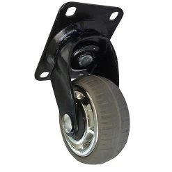 3 in. Gray Soft Rubber Chrome and Steel Swivel Plate Caster with 132 lb. Load Rating (4-Pack) by Shepherd -Nexera Sales Store grays shepherd casters 8268e 4f 1000