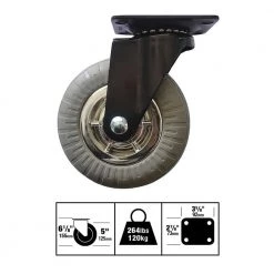 5 in. Gray Soft Rubber Chrome and Black Steel Swivel Plate Caster with 264 lb. Load Rating (4-Pack) by Shepherd 11 5 in. Gray Soft Rubber Chrome and Black Steel Swivel Plate Caster with 264 lb. Load Rating (4-Pack) by Shepherd -Nexera Sales Store grays shepherd casters 8270e 44 1000